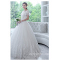 Guangzhou Online Short Sleeve Appliqued Bridal Wedding Dress Gowns